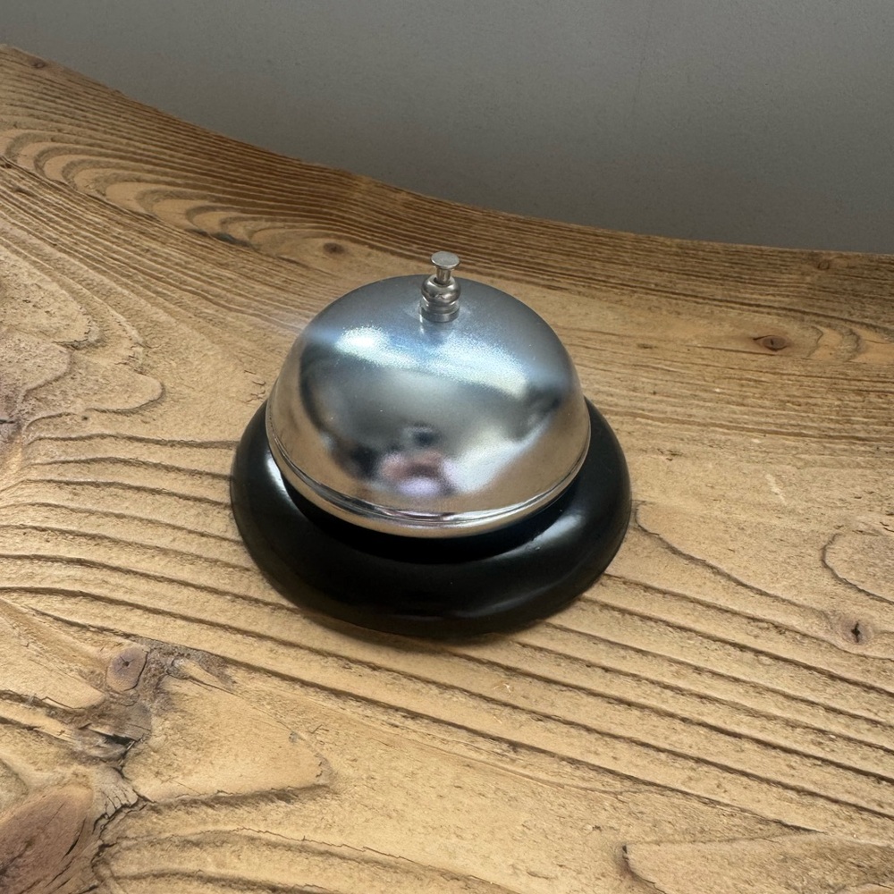 Classic Silver and Black Service Bell